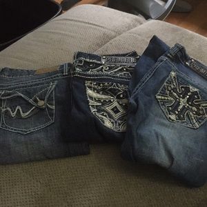 3 pairs of Rue 21 jeans, medium and dark wash